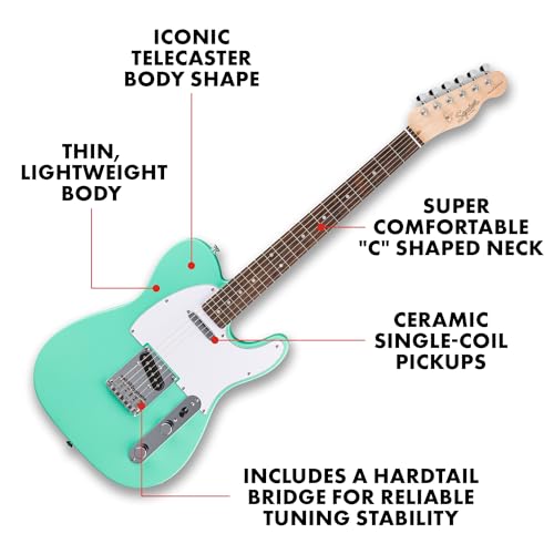 Image of Fender Squier Debut Series Tele Lrl Wpg Sea Foam Green 379670549