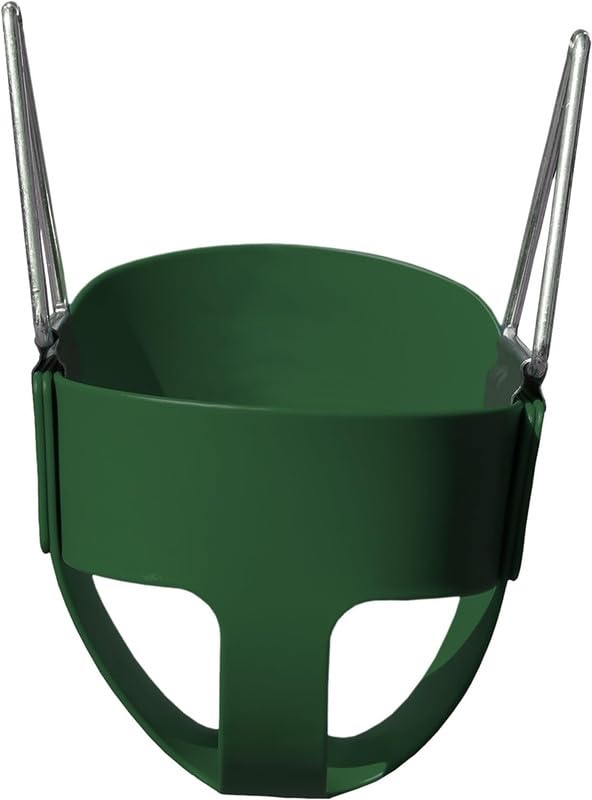 Image of Heavy-Duty High Back Full Bucket Toddler Swing Seat for Kids-Seat Only, Easy Install Fully Assembled, Green (Chain Not Included)