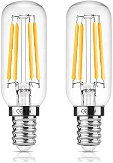CAMORF LED Cooker Hood Bulbs CRI 85+ Light Bulbs for Hood,T26 Tubular Fridge Bulb,E14 LED Bulb Small Screw,No Flicker Cool White 6000K 4W (40W Equivalent) Filament Bulb-2 Pack [Energy Class A++]