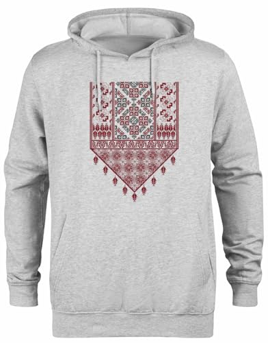 Pull à capuche palestinien gris broderie Tatreez de haute qualité