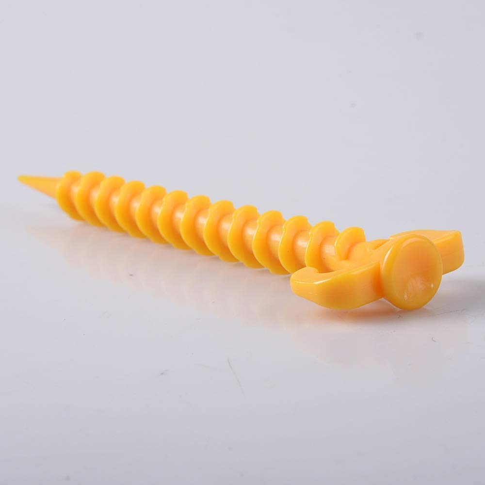 10 viti a spirale per tenda Peg chiodo, picchetti per tenda, in plastica, per attività all'aperto, campeggio, viaggio, picchetti di sabbia, viti, picchetti per tende