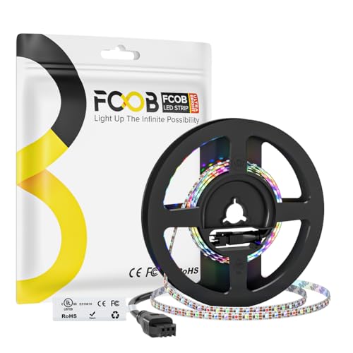 Image of WS2812B RGB LED Strip 3.28ft 5V Individually Addressable 5mm Ultra Thin 2020SMD Dream Color Smart RGB 160LEDs /m 160ICs Flexible Tape Light for Car TV Backlighting (No Power /Controller)