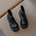 Black Platform Booties for Toddler Girls Front Zipper Cheer Shoes Outdoor Warm Non Slip Mary Big Girls Fashion Boots (Black, 7 Toddler)