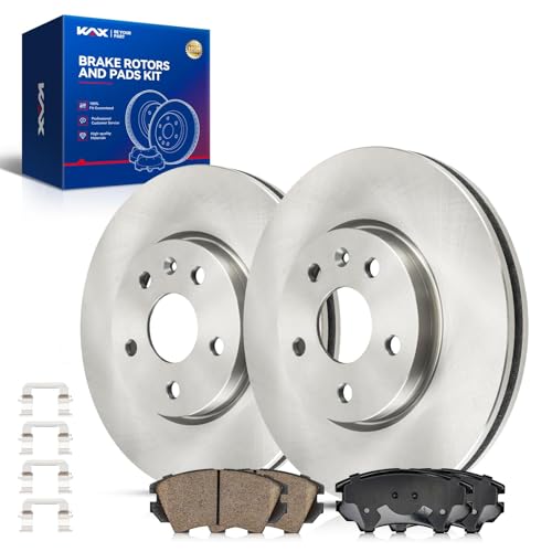 Image of KAX Front Brake Kit, OE Brake Rotors and Ceramic Brake Pads | Fits Chevrolet Camaro 2010 2011 2012 2013 2014 2015(V6 3.6L Only; LS, LT), Automotive Replacement Brake Kit