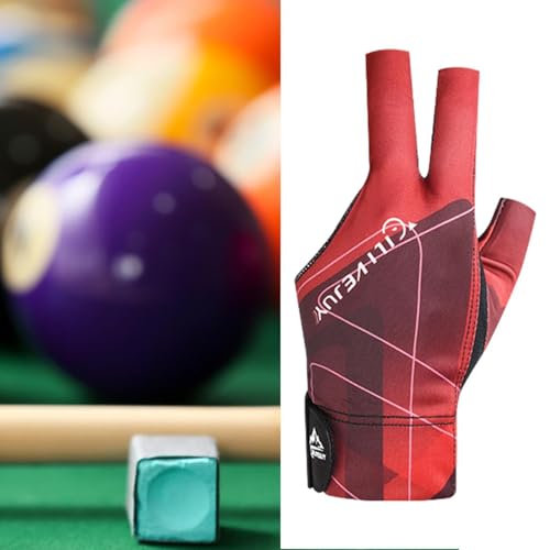 RNXRZANK 3X Three Finger Pool Cue Glove for Billiards, Left Hand for Adults