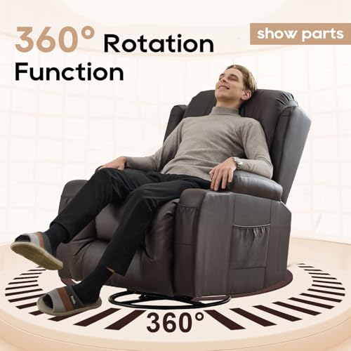 Sillón reclinable giratorio marrón con luz LED miniatura 5