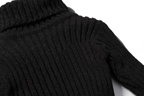 Image of Baby Boys Turtleneck Knit Sweaters Toddler Girls High Collar Pullover Sweater Size 1-8T