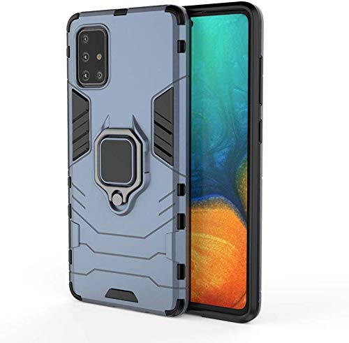 Image of Helix Kickstand, Samsung Galaxy A71 - Blue Cover Armor Kickstand Case with Ring Holder Back Cover for Samsung Galaxy A71 - Blue