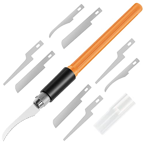 Mini Hand Saw, Ergonomic Non-slip Hobby Saw, Hand-held Exquisite Model Craft Tool with 9 Blades for Carving Pruning Gardening Cutting Branch