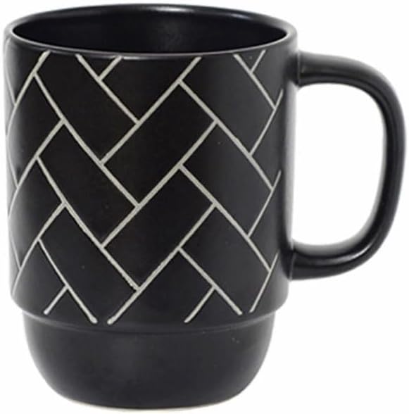 Patterned Stackable Ceramic Cup Domestic Coffee Breakfast Milk Water Cups