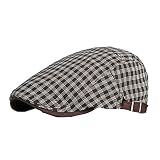 Spring Summer Autumn Winter Joker Cotton Plaid Newsboy Caps Men Flat Peaked Cap Women's Painter Bere