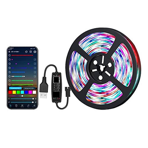 Ruban LED 5050 RVB 5V connecté téléphone pour décoration maison et rétroéclairage bureau USB