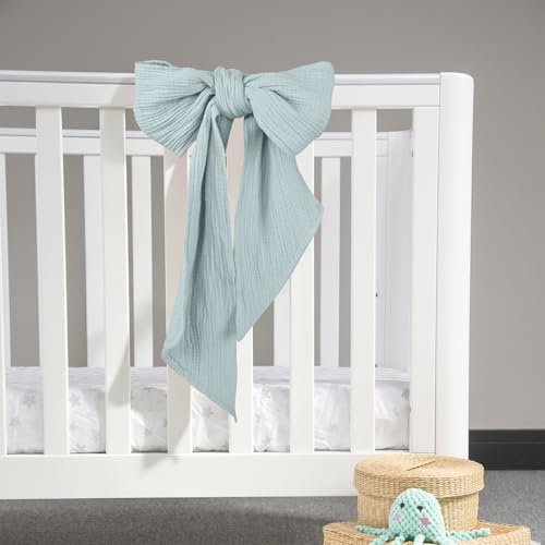 Image of Newborn Swaddle Sash, Soft Muslin Bow Decorative Strap for Swaddles, Adorable Maternity Bow Sash, 70x5.5 Inch, Blue