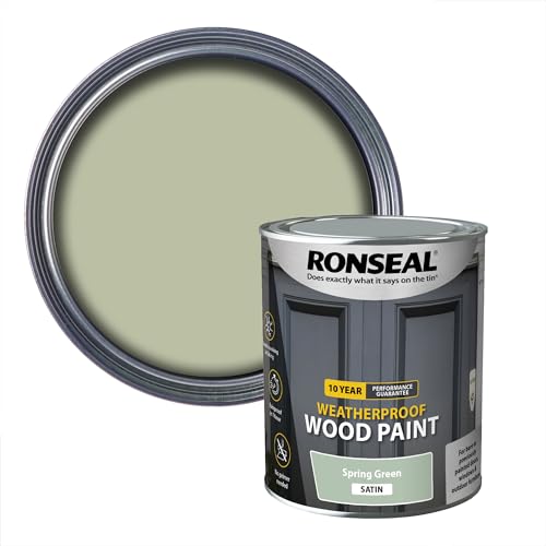 Ronseal 10 Year Weatherproof 2-in-1 Wood Paint Spring Green Satin 750ml