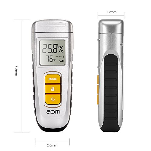 Moisture Meter, Digital Moisture Detector Moisture Tester, Water Leak Detector, Pin Type, Damp Tester Dampness Meter with 6 Modes for Wood Building Material Firewood Walls Paper Floor (Silver) - Thumbnail 3