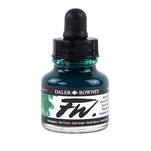 Daler - Rowney FW 29.5ml Art Bouteille d'encre acrylique - foncé Vert