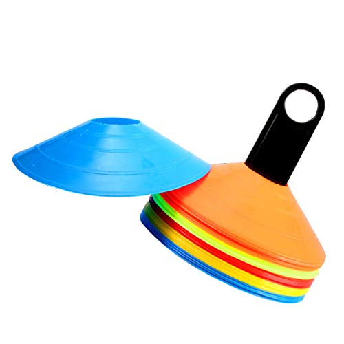 Conjunto de 51 peças de cones de disco BesPORTBLE, cones de futebol com suporte de cones de estrada,