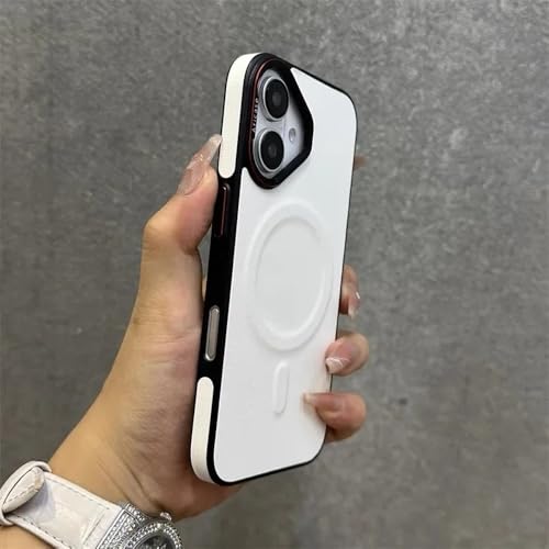 Étui de téléphone magnétique blanc iPhone 15 Pro Max | Coque antichoc induction