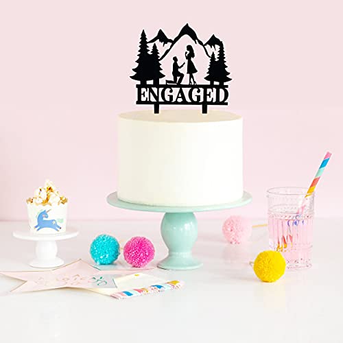 Mountain Engagement Cake Topper, Man Proposes To Woman Cake Topper, Cake Decorations For Engagement/Bridal Shower/Wedding/Proposal Party #TOP6