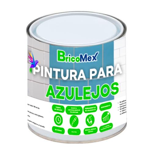 BRICOMEX Pintura para Azulejos Acabado Mate, Gran Adherencia, Fácil Aplicación, Secado Rápido (750 ML, BLANCO)