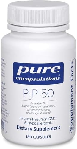 Pure Encapsulations P5P 50 - Active Vitamin B6 - Supports Energy Metabolism* - Gluten Free & Non-GMO - 180 Capsules