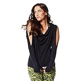 zumba sweatshirt hoodies Einlaufsicher ZUMBA Fitness Damen Cold Shoulder Hoodie, Back to Black, Medium