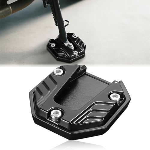 KoiLuvGo Motorcycle Kickstand Pad Plate Support Accessory Aluminum Alloy Parking Stand Support Plate Soft Ground Grass Hot Pavement Outdoor Parking Anti Sinking Motorcycle Stand Extension Plate