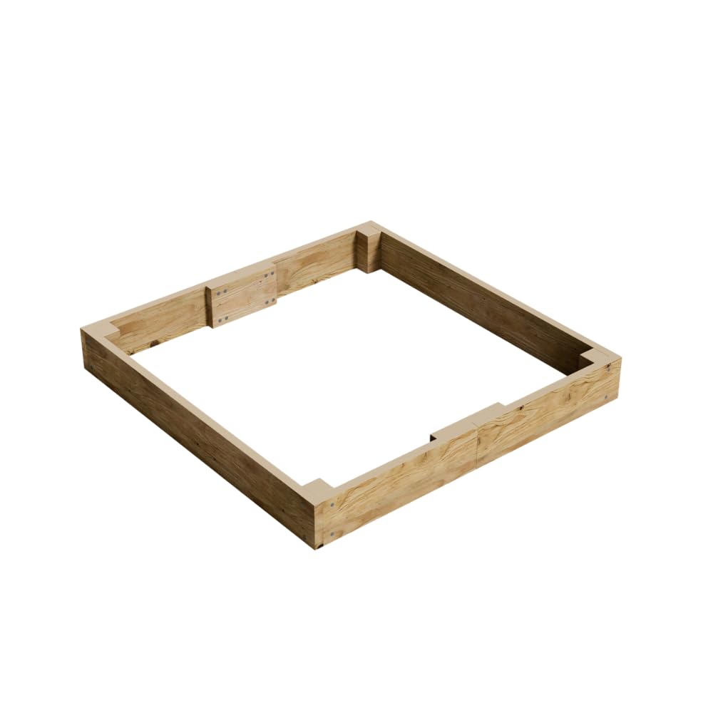 Conka Garden - Wooden Raised Bed Kit - Large Garden Planters for Vegetables, Herbs, Flowers – Start Growing Plants Earlier & Better - Durable & Resistant FSC Treated Timber 15cm H, 120cm x 120cm