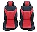 Produktbild 2X vordere Auto Sitzbezug 1+1 Vorne Sitzbezüge Schonbezüge Set Fahrerseite + Beifahrerseite Schonbezug Schwarz/Rot Kunstleder Neu OVP Hochwertig Auto PKW Tierschutz mit ABE Prüfung