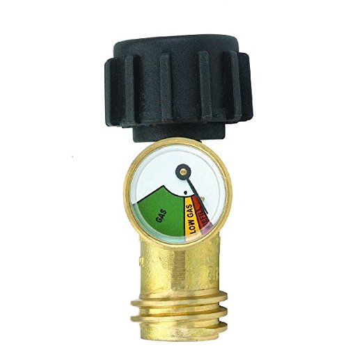 New Brass Propane Level Gauge Tank & Fuel Line of Your Grill Patio Heater or Appliance with a Type-1 Connection Gauge with High Low & Refill levels