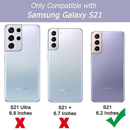 Vanjua [2 Pack] Cases For Samsung Galaxy S21 Case, Slim Full-Body Stylish Silicone Protective Cover For Galaxy S21 5G 6.2 Inch Phone Case (Violet+Light Cyan) #TOP1