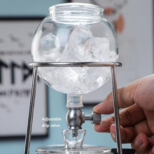Cold Brew Drip Tower with Adjustable Water Flow,Adjustable Cold Brew Drip Tower - Glass Slow Drip Coffee Maker for Iced Coffee - Portable Drip Coffee Maker Perfect for Coffee Lovers & Home B