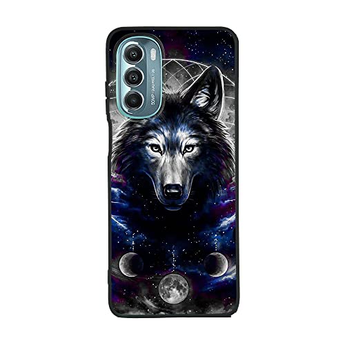 Qsevnsq Case For Moto G Stylus 5G 2022 Shockproof Soft Silicone Rubber Bumper Protective Phone Case Cover (Black Wolf) #TOP1