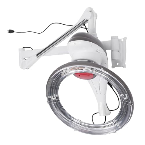 Wall Mount Rotating Hair Dryer, Salon Hair Perming Machine,950W 110V Salon Hair Dryer Processor Accelerator Heater Lamp Temperature Adjustable?360 Rotating Heating (Grey)