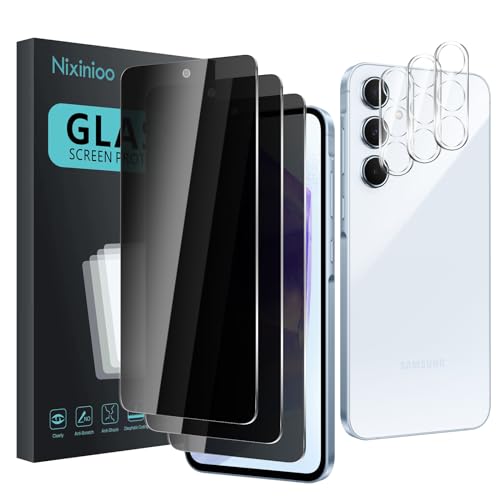 Anti-espion Samsung Galaxy A55 lot de 3 verres de protection noire durete 9H