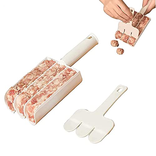 1 juegos De Máquina Para Hacer Albóndigas, Herramientas Para Hacer Albóndigas Con Espátula De Corte, Herramientas De Cocina, Creative Kitchen Máquina Para Hacer Albóndigas Triples,Diy Bola De Carne