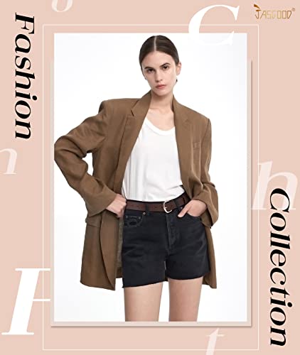 JASGOOD Women Leather Belt for Jeans Pants Gold Buckle Lady Casual Dress Waist Belt2