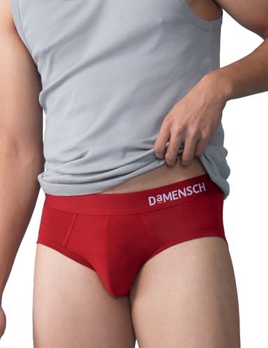 Image of DAMENSCH Modal Regular Fit Solid Brief Underwear Anti-Bacterial Moisture Wicking Breathable Microfibre Waistband Deo-Soft Briefs for Men