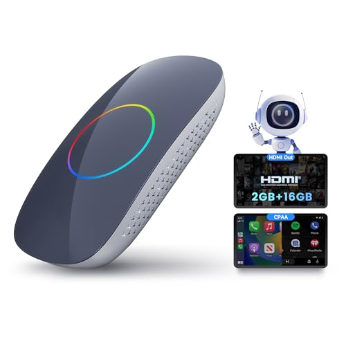 ATOTOOUT Magic Box - AI Box CarPlay & Android Auto Wireless, 2GB+16GB Support YouTube, Netflix, Prime Video, Disney+, Spotify w/HDMI Output, Dual Wi-Fi & BT (5.4 & 4.2), USB Playback, AI-Powered, OTA