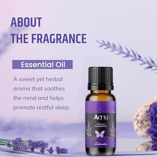 Image of Aerra Lavender Essential Oil 15ml | Diffuser 100% pure steam-distilled. Triple-tested purity. Amber glass + dropper. Soft floral aroma. Diffuser, aroma lamp, skin & hair. Potpourri. Vegan. Daily use.