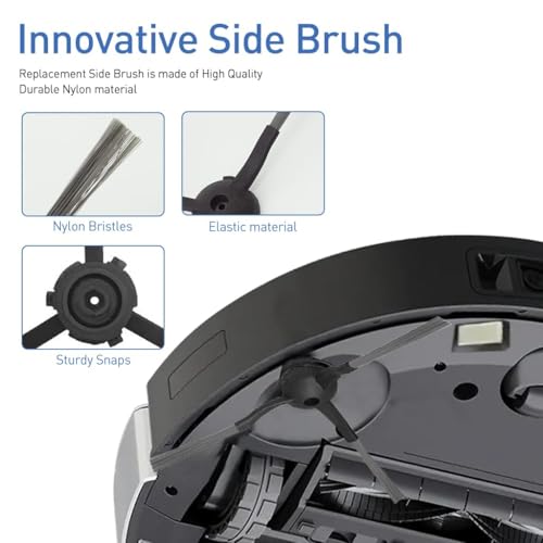 Image of Replacement Premium Vacuum Cleaner Accessories Kit Compatible with Ecovacs Deebot Y1 /Y1 Pro /Y1plus, 2 Microfiber Pads, 2 Side Brushes, 2 Filters, 1 Cleaning Brush (EDY1 NOBRISTLEKIT)