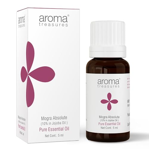 Image of Aroma Treasures Mogra Absolute Essential Oil | 100% Pure & Natural Theraputic Essential oil for healthy Skin, body, Aromatherapy - 10ml