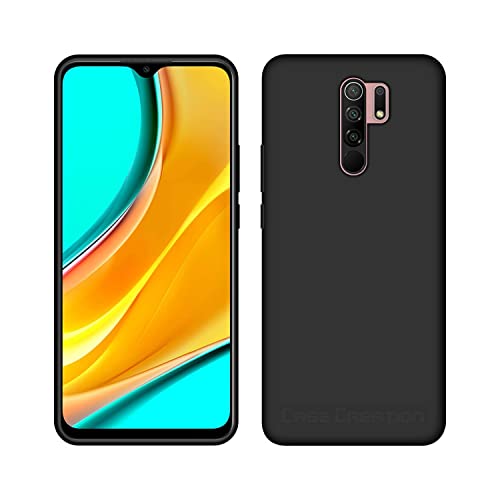 Image of Case Creation for Redmi 9 Prime 2021 Back case, Xiaomi Redmi 9 Prime Slim Flexible Smart Look case with 360 Camera All Angle Protection (Pure Black)
