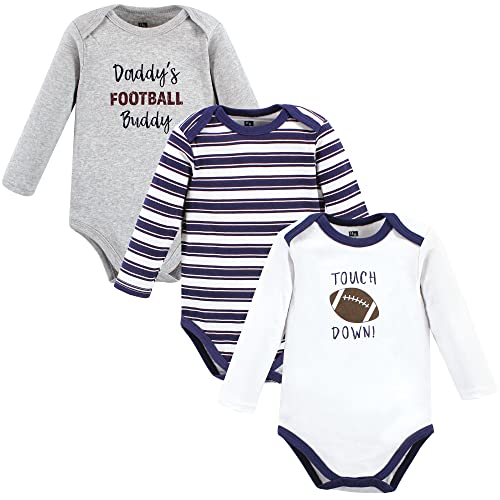 Image of Hudson Baby baby-boys Cotton Long-sleeve Bodysuits 3-pack