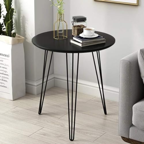 Table d'appoint géométrique en acier noir pour salon et chambre