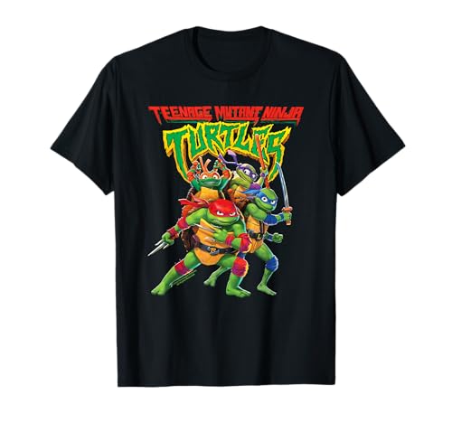 Teenage Mutant Ninja Turtles: Mutant Mayhem Logo With Group Camiseta