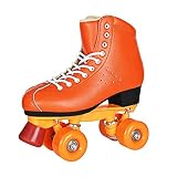 LETIAN Damen Rollschuhe Klassische High-Top Zweireihige Echtleder Erwachsene Rollschuhe Outdoor Vierrad Doppelschlittschuhe Für Mädchen Unisex D,37