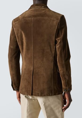 Mens Suede Leather Blazer Slim Fit Fashion Suit Jacket for Wedding Prom Dinner Party2