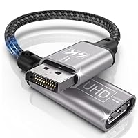 Tanzato DisplayPort Auf HDMI Adapter - Geflochten 4K Stecker Auf Buchse Unidirektional - Kompatibel Mit Laptops, Desktops, Lenovo, Dell, HP, HDTV, Projektor