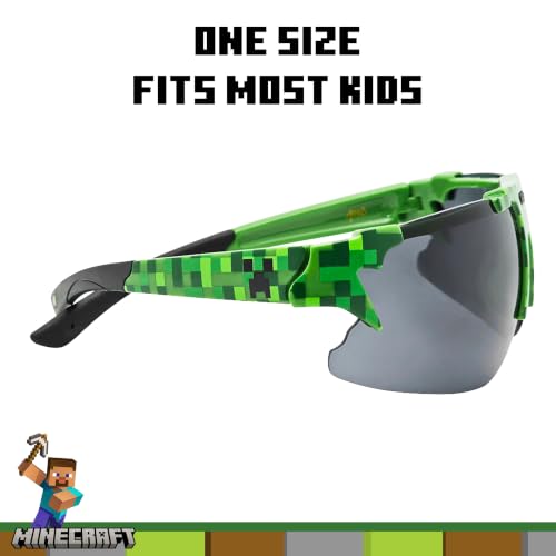 Image of ARKAID Minecraft Boys Sunglasses | Official Minecraft Gear | 100% UV Protection | Official Minecraft Boys Sunglasses and Sports Wraps | Impact Resistant | Gift Idea | Fits Most Kids